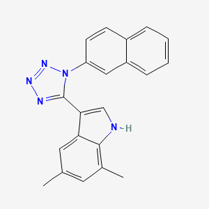 molecular formula C21H17N5 B1189570 5,7-dimethyl-3-[1-(2-naphthyl)-1H-tetraazol-5-yl]-1H-indole 