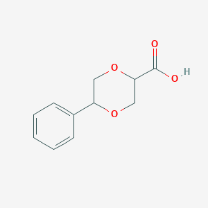 molecular formula C11H12O4 B11895905 5-Phenyl-1,4-dioxane-2-carboxylic acid 