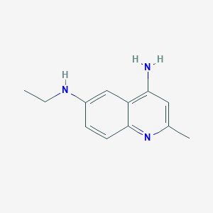 molecular formula C12H15N3 B11895994 4-Amino-6-ethylaminoquinaldine CAS No. 858451-60-2