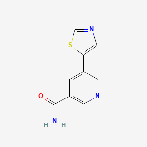 molecular formula C9H7N3OS B11896006 5-(Thiazol-5-yl)nicotinamide CAS No. 1346687-54-4