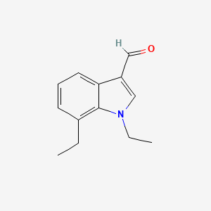 molecular formula C13H15NO B11896014 1,7-Diethyl-1H-indole-3-carbaldehyde 