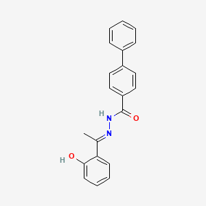 molecular formula C21H18N2O2 B1189613 N'-[1-(2-hydroxyphenyl)ethylidene]-4-biphenylcarbohydrazide 