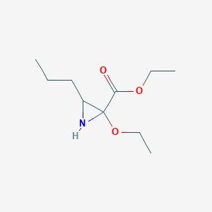 molecular formula C10H19NO3 B11896133 Ethyl 2-ethoxy-3-propylaziridine-2-carboxylate 