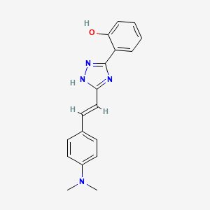 molecular formula C18H18N4O B1189618 2-(3-{2-[4-(dimethylamino)phenyl]vinyl}-1H-1,2,4-triazol-5-yl)phenol 