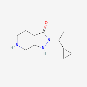 molecular formula C11H17N3O B11896201 2-(1-Cyclopropylethyl)-4,5,6,7-tetrahydro-2H-pyrazolo[3,4-c]pyridin-3-ol 