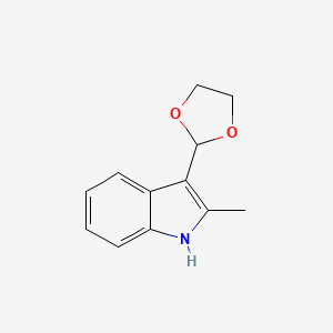 molecular formula C12H13NO2 B11896314 3-(1,3-dioxolan-2-yl)-2-methyl-1H-indole 