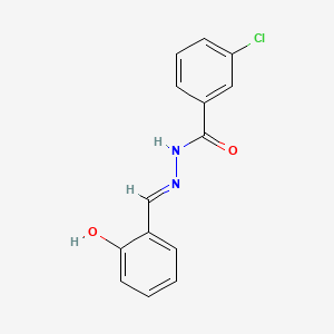 molecular formula C14H11ClN2O2 B1189632 3-chloro-N'-(2-hydroxybenzylidene)benzohydrazide 