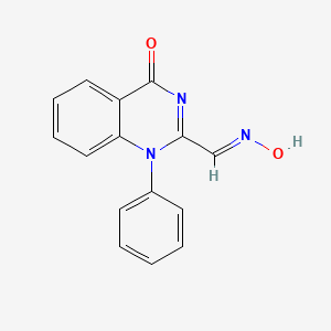 molecular formula C15H11N3O2 B1189633 4-Oxo-1-phenyl-1,4-dihydro-2-quinazolinecarbaldehyde oxime 
