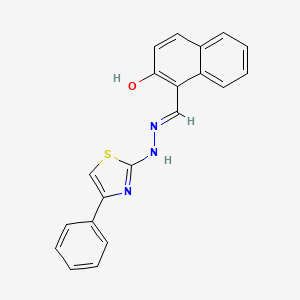 1-{(E)-[2-(4-phenyl-1,3-thiazol-2-yl)hydrazinylidene]methyl}naphthalen-2-ol