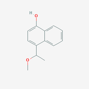 molecular formula C13H14O2 B11896363 4-(1-Methoxyethyl)naphthalen-1-ol 