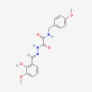 molecular formula C18H19N3O5 B1189640 2-[2-(2-hydroxy-3-methoxybenzylidene)hydrazino]-N-(4-methoxybenzyl)-2-oxoacetamide 