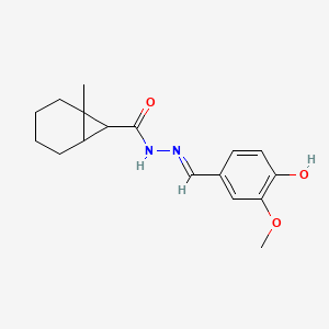 N'-(4-hydroxy-3-methoxybenzylidene)-1-methylbicyclo[4.1.0]heptane-7-carbohydrazide
