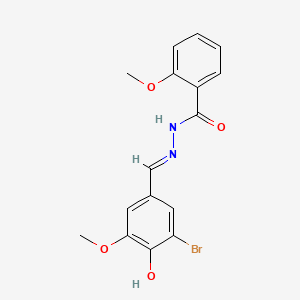 molecular formula C16H15BrN2O4 B1189645 N'-(3-bromo-4-hydroxy-5-methoxybenzylidene)-2-methoxybenzohydrazide 