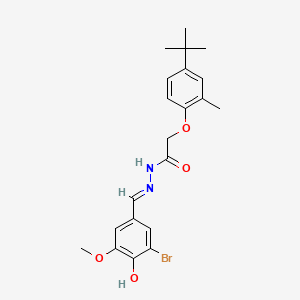 molecular formula C21H25BrN2O4 B1189646 N'-(3-bromo-4-hydroxy-5-methoxybenzylidene)-2-(4-tert-butyl-2-methylphenoxy)acetohydrazide 