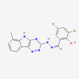 molecular formula C17H12Br2N6O B1189648 3,5-dibromo-2-hydroxybenzaldehyde (6-methyl-5H-[1,2,4]triazino[5,6-b]indol-3-yl)hydrazone 