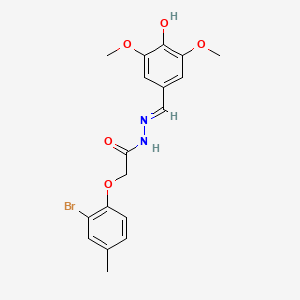 molecular formula C18H19BrN2O5 B1189649 2-(2-bromo-4-methylphenoxy)-N'-(4-hydroxy-3,5-dimethoxybenzylidene)acetohydrazide 