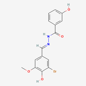 molecular formula C15H13BrN2O4 B1189650 N'-(3-bromo-4-hydroxy-5-methoxybenzylidene)-3-hydroxybenzohydrazide 