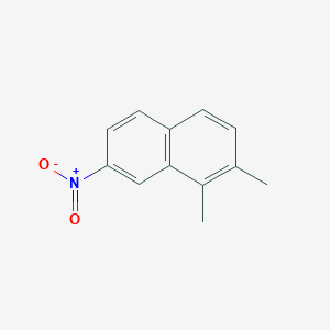 molecular formula C12H11NO2 B11896614 1,2-Dimethyl-7-nitronaphthalene 