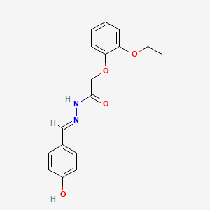 molecular formula C17H18N2O4 B1189663 2-(2-ethoxyphenoxy)-N'-(4-hydroxybenzylidene)acetohydrazide 