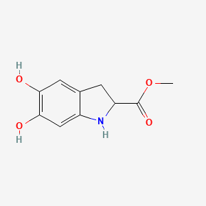 molecular formula C10H11NO4 B11896672 Methyl 5,6-dihydroxyindoline-2-carboxylate 