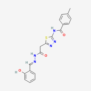 N-(5-{2-[2-(2-hydroxybenzylidene)hydrazino]-2-oxoethyl}-1,3,4-thiadiazol-2-yl)-4-methylbenzamide