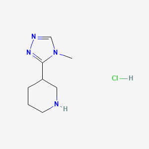 molecular formula C8H15ClN4 B11896702 3-(4-Methyl-4H-1,2,4-triazol-3-yl)piperidine hydrochloride 