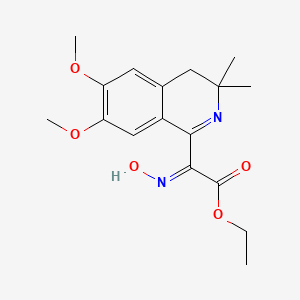 molecular formula C17H22N2O5 B1189683 Ethyl (6,7-dimethoxy-3,3-dimethyl-3,4-dihydro-1-isoquinolinyl)(hydroxyimino)acetate 