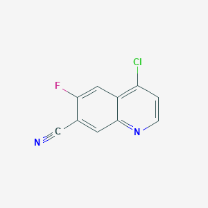 molecular formula C10H4ClFN2 B11896846 4-Chloro-6-fluoroquinoline-7-carbonitrile 