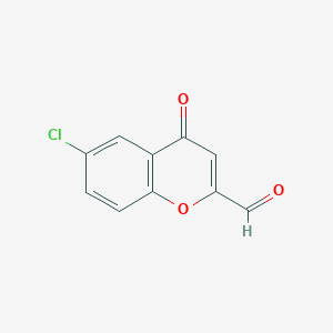 molecular formula C10H5ClO3 B11896893 6-Chloro-4-oxo-4H-1-benzopyran-2-carbaldehyde CAS No. 105591-54-6