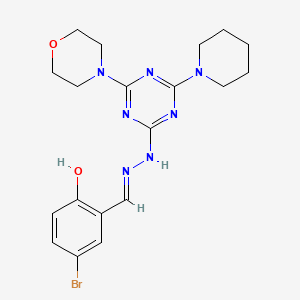 molecular formula C19H24BrN7O2 B1189700 5-Bromo-2-hydroxybenzaldehyde [4-(4-morpholinyl)-6-(1-piperidinyl)-1,3,5-triazin-2-yl]hydrazone 