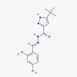 molecular formula C15H18N4O3 B1189701 3-tert-butyl-N'-(2,4-dihydroxybenzylidene)-1H-pyrazole-5-carbohydrazide 