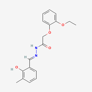 molecular formula C18H20N2O4 B1189705 2-(2-ethoxyphenoxy)-N'-(2-hydroxy-3-methylbenzylidene)acetohydrazide 