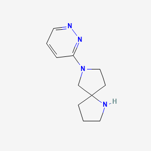 molecular formula C11H16N4 B11897063 1,7-Diazaspiro[4.4]nonane, 7-(3-pyridazinyl)- CAS No. 646056-09-9