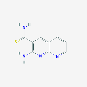 molecular formula C9H8N4S B11897099 2-Amino-1,8-naphthyridine-3-carbothioamide CAS No. 60467-81-4