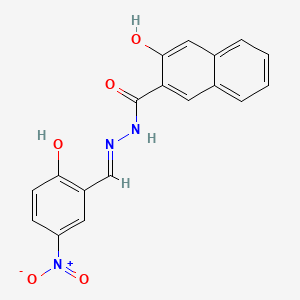 molecular formula C18H13N3O5 B1189710 3-hydroxy-N'-(2-hydroxy-5-nitrobenzylidene)-2-naphthohydrazide 