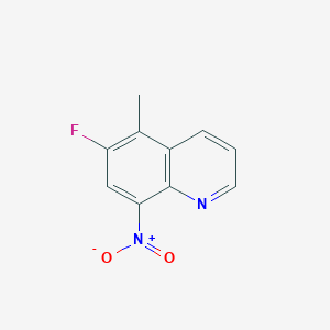 molecular formula C10H7FN2O2 B11897103 6-Fluoro-5-methyl-8-nitroquinoline 