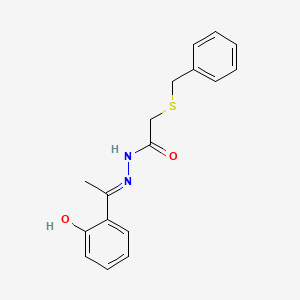 molecular formula C17H18N2O2S B1189712 2-(benzylsulfanyl)-N'-[1-(2-hydroxyphenyl)ethylidene]acetohydrazide 