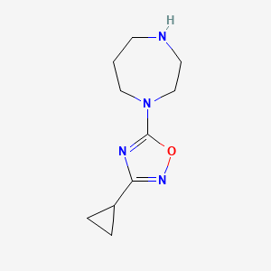 molecular formula C10H16N4O B11897137 3-Cyclopropyl-5-(1,4-diazepan-1-yl)-1,2,4-oxadiazole 