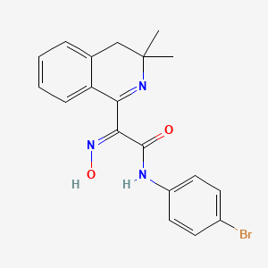 molecular formula C19H18BrN3O2 B1189718 N-(4-bromophenyl)-2-(3,3-dimethyl-3,4-dihydro-1-isoquinolinyl)-2-(hydroxyimino)acetamide 