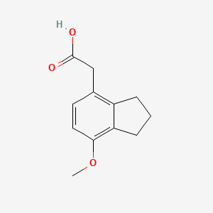 molecular formula C12H14O3 B11897180 2-(7-methoxy-2,3-dihydro-1H-inden-4-yl)acetic acid 