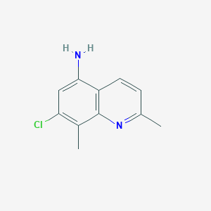 molecular formula C11H11ClN2 B11897193 7-Chloro-2,8-dimethylquinolin-5-amine 