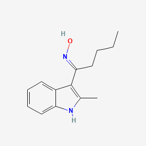 molecular formula C14H18N2O B1189721 1-(2-methyl-1H-indol-3-yl)pentan-1-one oxime 