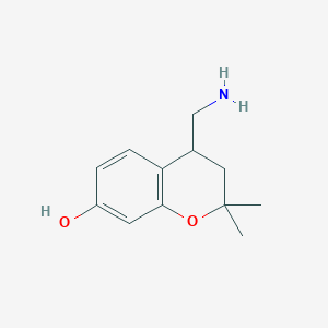 molecular formula C12H17NO2 B11897228 4-(Aminomethyl)-2,2-dimethylchroman-7-ol 