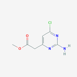 molecular formula C7H8ClN3O2 B11897235 Methyl 2-(2-amino-6-chloropyrimidin-4-yl)acetate 