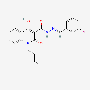 N'-(3-fluorobenzylidene)-4-hydroxy-2-oxo-1-pentyl-1,2-dihydro-3-quinolinecarbohydrazide