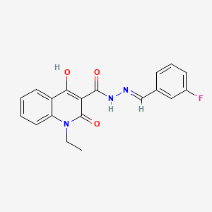 1-ethyl-N'-(3-fluorobenzylidene)-4-hydroxy-2-oxo-1,2-dihydro-3-quinolinecarbohydrazide