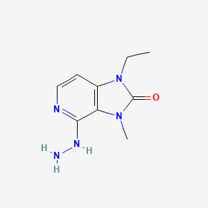 molecular formula C9H13N5O B11897329 1-Ethyl-4-hydrazinyl-3-methyl-1H-imidazo[4,5-c]pyridin-2(3H)-one 