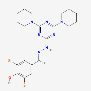 3,5-Dibromo-4-hydroxybenzaldehyde [4,6-di(1-piperidinyl)-1,3,5-triazin-2-yl]hydrazone