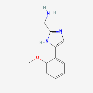 molecular formula C11H13N3O B11897362 (5-(2-Methoxyphenyl)-1H-imidazol-2-yl)methanamine 