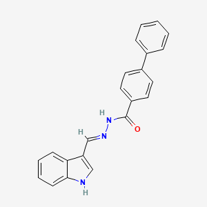 molecular formula C22H17N3O B1189737 N'-(1H-indol-3-ylmethylene)-4-biphenylcarbohydrazide 
